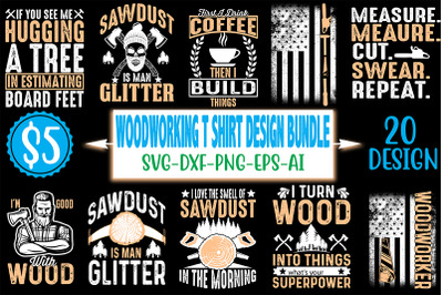 woodworking t shirt design bundle