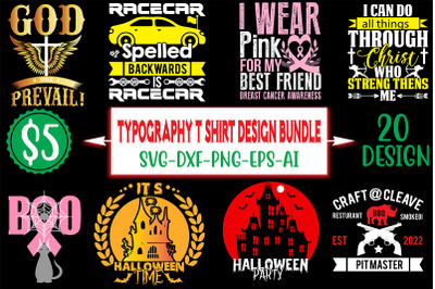 typography t shirt design bundle