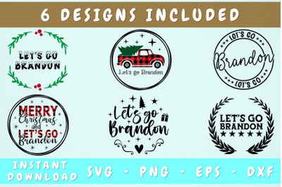 Lets Go Brandon Christmas Ornaments SVG Files