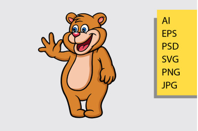 Bear cartoon character mascot