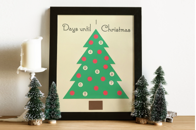 Christmas Tree Advent Calendar Print Cut Combo | SVG | PNG | DXF