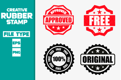 Approved and free modern rubber stamp set