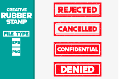 Rejected and denied modern rubber stamp set