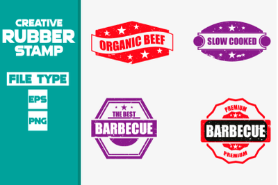 Organic beef and slow cooked creative rubber stamp set