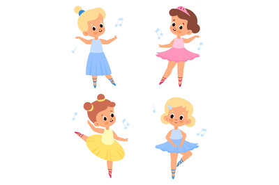 Girls cute. Beauty kids ballerinas in tutus and pointe shoes&2C; young ba