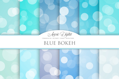 Blue Bokeh Overlay Digital Paper