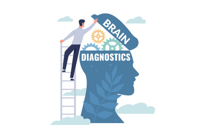 Brain diagnostics. Patients mind examination. Study of memory and inte