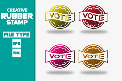 Vote creative rubber stamp set