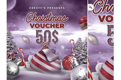 Christmas Voucher Or Night Party Flyer