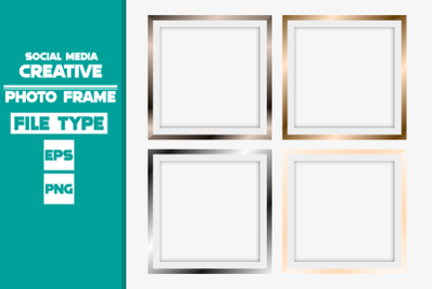 Creative and modern social media photo frame set