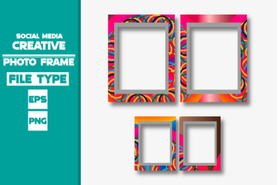 Creative ring style social media photo frame set