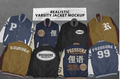 Realistic Varsity jacket Mockup