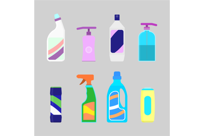 Detergent bottles collection for washing and disinfectant
