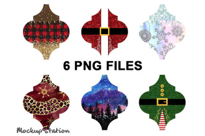 Christmas Arabesque Bundle PNG, Winter Holiday Ornament Tile Clip Art