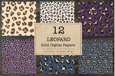 Gold Leopard Print Digital Paper