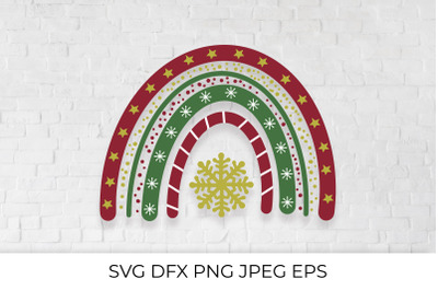 Christmas Boho Rainbow. Winter holidays&nbsp;SVG