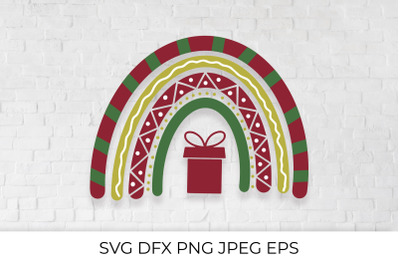 Christmas Rainbow SVG. Winter holidays &nbsp;rainbow