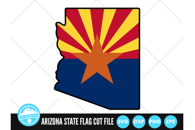 Arizona Map State Outline Flag SVG | Arizona Flag Cut File