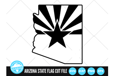 Arizona Map State Outline Flag SVG | Arizona Flag Cut File