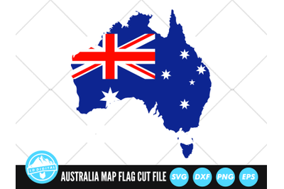 Australia Flag Map SVG | Australia Map Flag Cut File