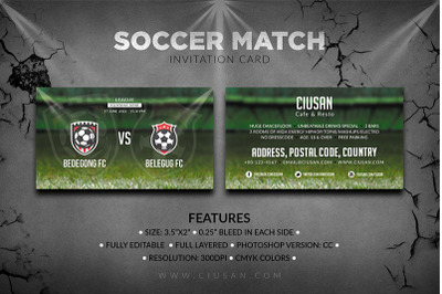 Soccer Match  Invitation Card