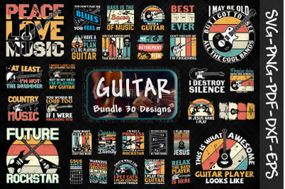 Guitar Lover Bundle. 30 Designs.