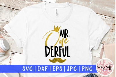 Mr One derful - Birthday SVG EPS DXF PNG Cutting File