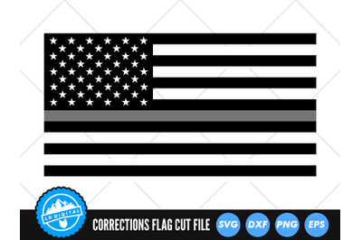 Corrections Flag SVG | Thin Grey Line Cut File | USA Flag SVG