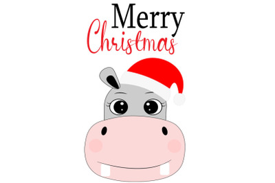 Christmas hippo svg, Cute hippo svg, hippopotamus svg, christmas svg,