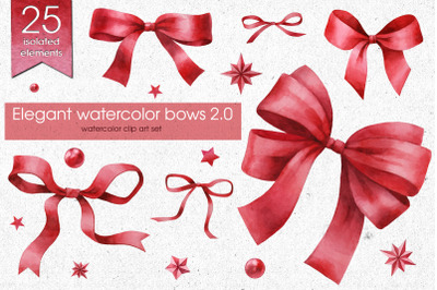 Elegant watercolor bows set 2.0