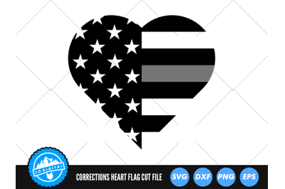 Love Heart Corrections Flag SVG | Thin Grey Line SVG | USA Flag SVG