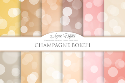 Champagne Bokeh Overlay Papers
