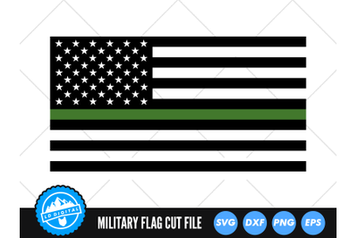 Military Flag SVG | Thin Green Line Cut File | USA Flag SVG