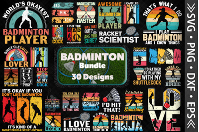 Badminton Bundle. 30 Designs