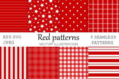 Christmas red pattern. Buffalo plaid. Strips pattern. Dots