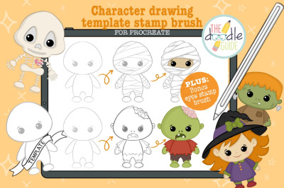 Procreate Brush - Character Drawing Template (Halloween Edition)