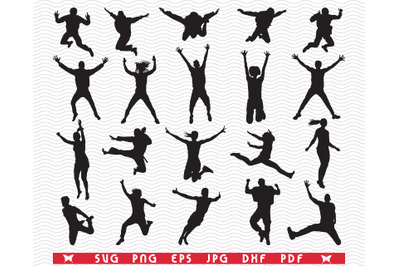 SVG Jumpers, Isolated Black Silhouettes digital clipart