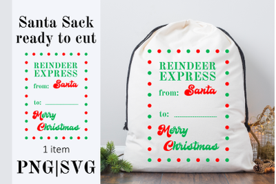 Santa Sack SVG and PNG, Christmas Santa Bag SVG