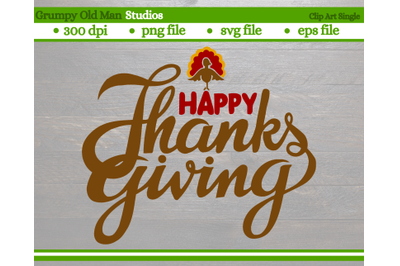 happy thanksgiving with turkey | thanksgiving design