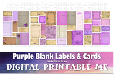Purple Labels Cards Blank Junk Journal, Kit, Vintage Pharmacy apotheca