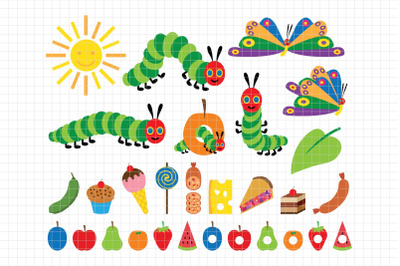 Very Happy Caterpillar-Digital Clipart (LES.CL24)