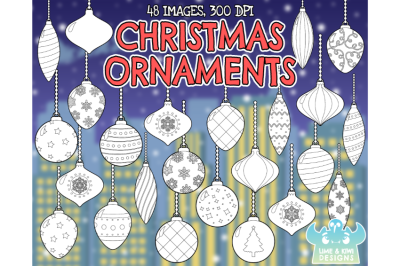 Christmas Ornaments Digital Stamps - Lime and Kiwi Designs