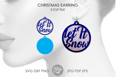 Let it snow earring SVG for making Christmas jewelry
