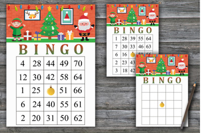 Merry Christmas bingo game,Christmas bingo card