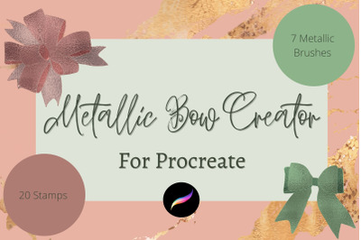 Metallic Bows Creator for Procreate - 20 X Stamps and 7 X Brushes