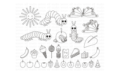 Very Happy Caterpillar-Digital Stamp (LES.DS24)