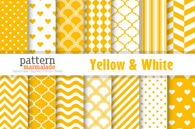Yellow &amp; White Digital Paper - T0111
