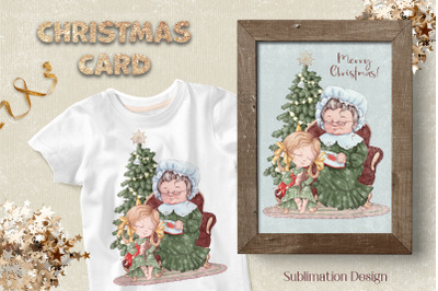 Christmas cards sublimation. Design for printing.