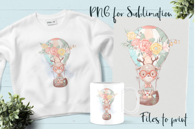 Cute deer sublimation. Design for printing.