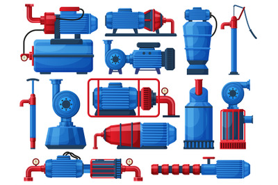 Water pumps, industrial water motor pumping system. Factory water tank